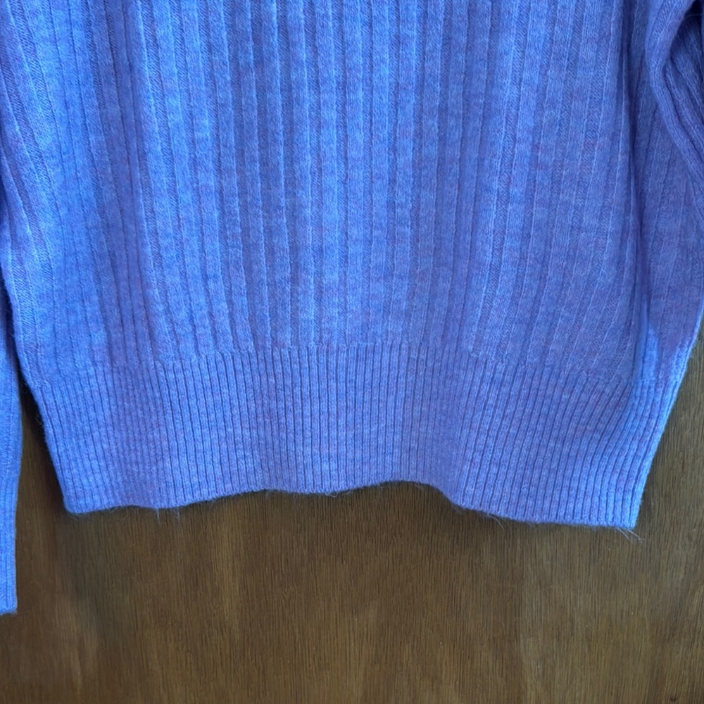 LOFT Lavender short Cowl Neck Sweater Sz M - Picture 7 of 8